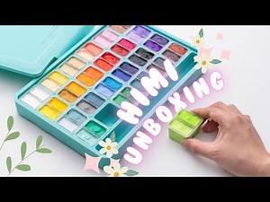 Unboxing Himi🎨 - Gouache Paint - Twin Cup Sets - 12G Jelly Cups - 48 Sets, Multicolor.