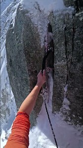 The crux of the Mallory-Porter, Aiguille du Midi