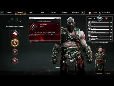 God of War - LEVEL 10+ - BEST BUILD/MAX Upgraded Armor & Weapons - NG+