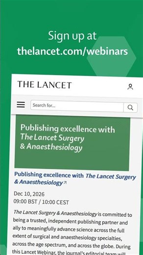 Publishing excellence with The Lancet Surgery & AnaesthesiologyOpens in new window