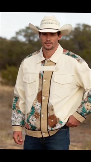 Western Vintage embroidery denim jacket for men#western #vintage #embroidery #mensfashion #ootd