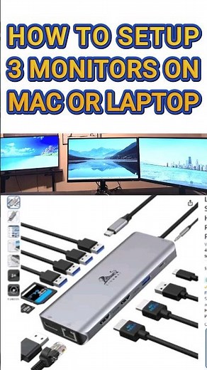 How to Setup 3 Monitors on a Laptop\\MacBook in Minutes.! Triple Monitor Setup. #MADTechTips