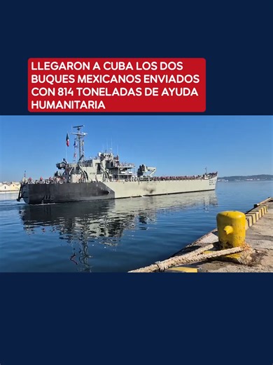 🇨🇺🇲🇽 | Los dos barcos que zarparon el 8 de febrero desde el puerto de Veracruz, México, llegaron este jueves al puerto de La Habana, Cuba, con un cargamento de 814 toneladas de leche líquida y en polvo, productos cárnicos, galletas, frijoles, arroz, atún, sardinas, aceite vegetal y artículos de higiene personal. #AhoraNews #ElMundoHoy