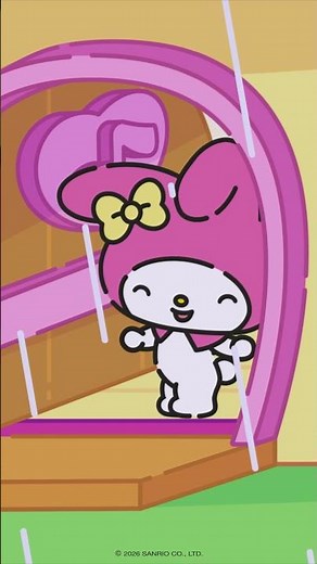 It's raining outside, but Hello Kitty and friends have the best idea! ☔#HelloKittyandFriends