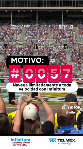 Navega ilimitadamente en la red y en tus series favoritas. Con tu Paquete Infinitum de 80 Megas de subida y bajada navega, juega y maratonea #ATodaVelocidad y lo mejor: Netflix va por nuestra cuenta durante 6 meses. 🏁 Súmate al team Infinitum por solo $389 al mes. 📲 Cámbiate ahora.