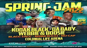 🔥 DaBaby, Kodak Black, Boosie, Webbie and MORE will take the stage April 22 when the Spring Jam 2022 comes to Colonial Life Arena! 🔥 (lineup subject to change) | Colonial Life Arena