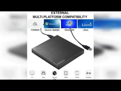 Review: External CD DVD Drive USB, Portable Slim CD/DVD +/-RW Burner Reader Writer Player for ...