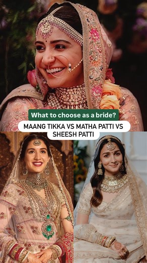Your Shaadi Saathi by Khyati Sethi | Bridal & Wedding Tips on Instagram: "Maang Tikka vs Matha Patti vs Sheesh Patti: How to choose the best option for you? . . . . . . . . . . . . #bridetobeindian #mathapatti #sheeshpatti #maangtikkas #sheeshpattihairstyle #indianbridal #tipsforindianbrides #indianbridetobe #indianbrides #shaadiseason #shaadimagic #bridalaccessory #bridallehenga #bridalshopping #indianbridaljewellery #bridalinspo #indianbridetobe"