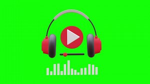 Digital Audio Equalizer Effect Spectrum Sound Wave Equalizer Effect Animation Green Screen. 4K Resolution