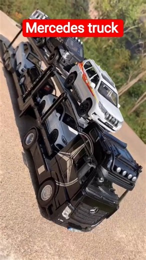 Unboxing and satisfying Mercedes Benz flatbed car carrier transportation Truck #flatbedtruck #shorts