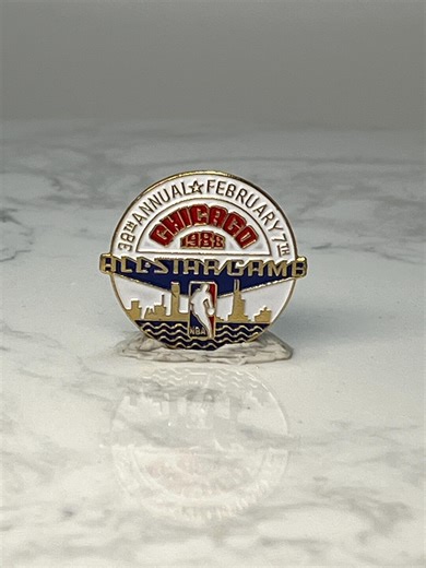 Vintage NBA All Star Game Pin: Gold Enamel - 1988 Chicago Accessory - Etsy