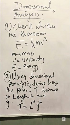 Dimensional analysis