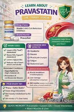 Pravastatin Made Easy 💊 | Statin Explained in 60 Seconds (PTCB Prep)