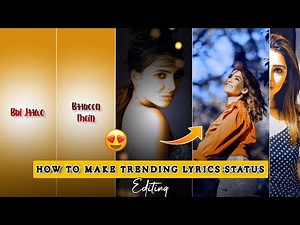 How To Make Trending Lyrics Status Video Editing Alight Motion | Status Editing | Full Screen Status