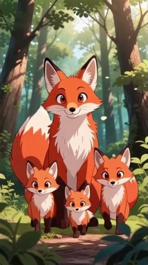 Adorable Fox Family Moments in the Forest 🦊🌲 | Cute & Wild Nature Shorts
