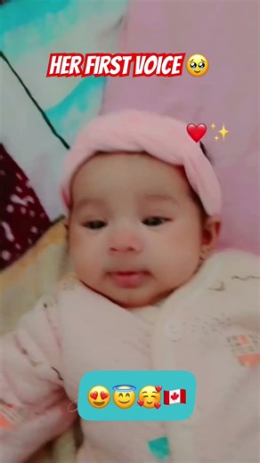 She’s Trying to Talk 🥹💕 #canada Baby Girl’s First Voice | Talking with Mom & Dad💞