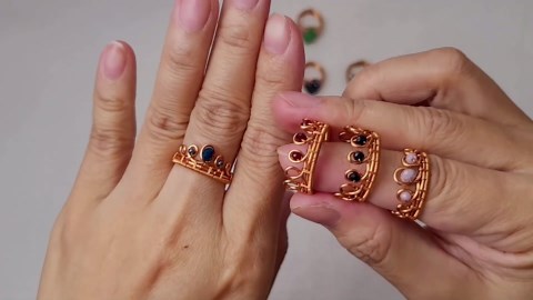 5 large rings with sparkling crystals #jewelry #ideas #diy @LanAnhHandmade