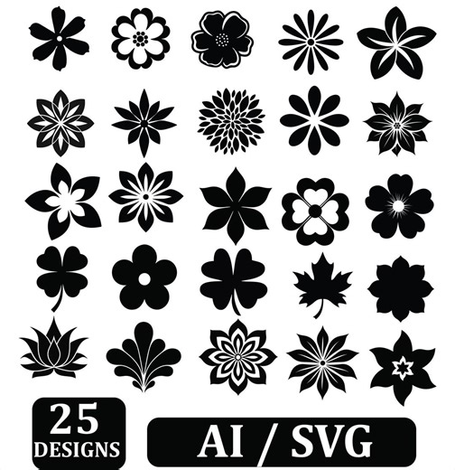 Floral Svg Bundle, Flower Svg Bundle, Flowers Bundle SVG, Wildflower SVG, Flowers Svg, Floral Svg, Tree Svg Files, Flower Cricut - Etsy