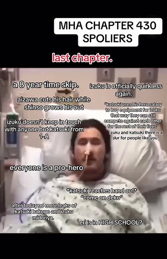MHA Chapter 430: Izuku Quirkless Again, 8 Year Time Skip & More