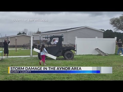 Photos: Storm damages fence at Aynor home
