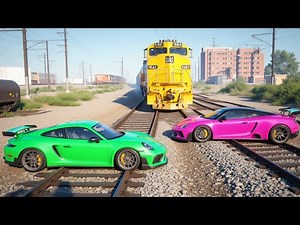 Cars vs Train Tracks #1 in BeamngNG Drive!