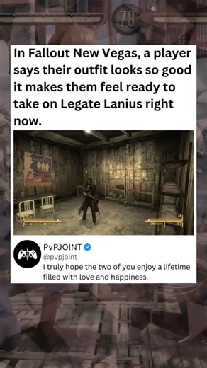 In Fallout New Vegas, a playersays their outfit looks so goodit makes them feel ready #falloutnv