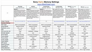 Sony Alpha Custom Settings and Support - Mark Galer