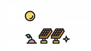 Solar Panel Animated Icon. Alpha Channel 4K Resolution