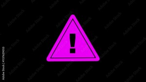 Triangle warning sign exclamation mark animated danger sign warning triangle error and danger icon isolated, exclamation mark , alarm alert icon animation Danger icon animation 4k