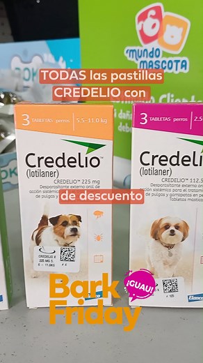 🐶🐱💥 Este viernes 28 de noviembre aprovechá un 50% de descuento en los desparasitantes ingeridos Credelio durante nuestro Bark Friday. Protegé a tu perro o gato contra pulgas, garrapatas y parásitos internos con un tratamiento rápido, efectivo y seguro. 📍 Solo en Mundo Mascota. | Mundo Mascota