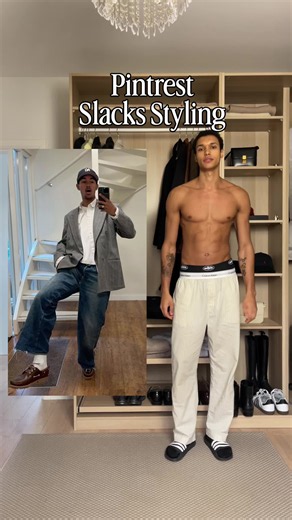 Recreating Pinterest slacks outfits until they look better than the pin 📌 • • #pinterestoutfits #slacks #outfitinspo #menswear #styleinspo