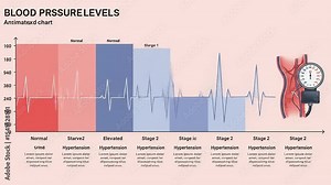 Blood Pressure Levels Chart Illustrating Normal, Elevated, and Hypertension Stages with Visual Data