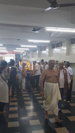 Palkhi on 4th Nov. Devi's palkhi being taken to temple Deep Stambh for Stambh poojan from Van bhojan. | Shree Mahalaxmi Temple-Panaji