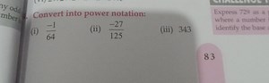 Convert the following numbers into power notation:(i) -\frac{... | Filo