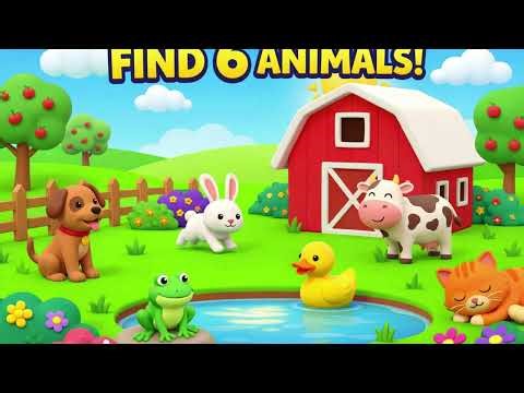 Find the Hidden Animals 🐶🐱🦆 | Fun Animal Game for Kids