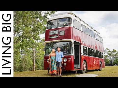 Vintage Double Decker Bus Becomes a Perfect Home on Wheels