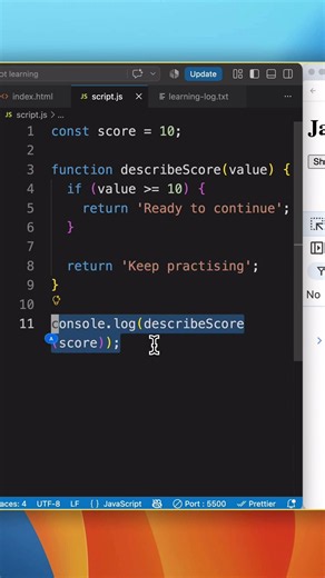JavaScript Functions, If Statements & Return Values #JavaScript