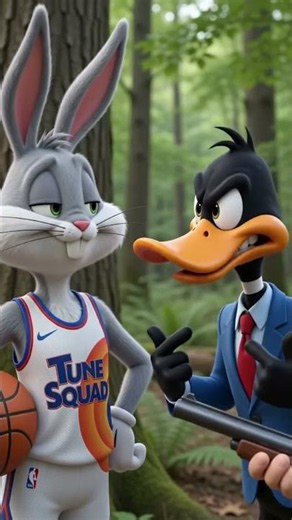 A Looney Tunes short film of Daffy duck Bugs bunny, and Elmer Fudd ￼￼