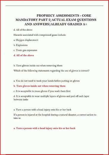 PROPHECY ASSESSMENTS CORE MANDATORY PART IACTUAL EXAM QUESTIONS AND ANSWERSALREADY GRADED A new vide