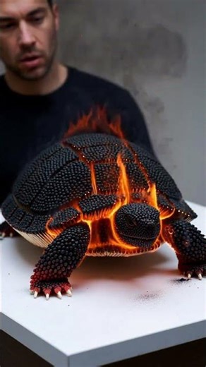 Video of a burning Turtle made of matches #trending #trending #viral #viralvideos