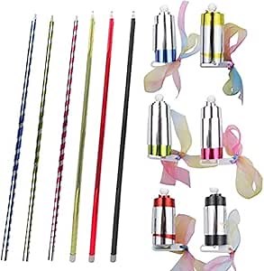 6PCS Magic Pocket Staff Appearing Cane, Portable Pocket Arts Staff Magic Tricks Accessories, Magic Pocket Staff Magician Stage, Retractable Magician (White)