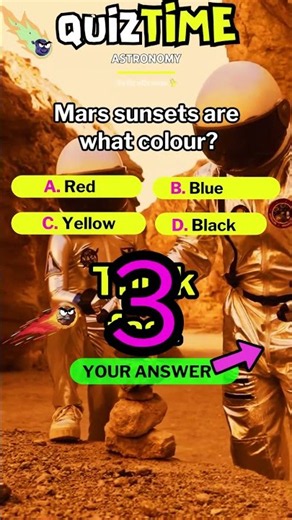 Quiz time: Mars sunsets are what color?❗ Think Fast❗Cosmic Quiz Space IQ Challenge