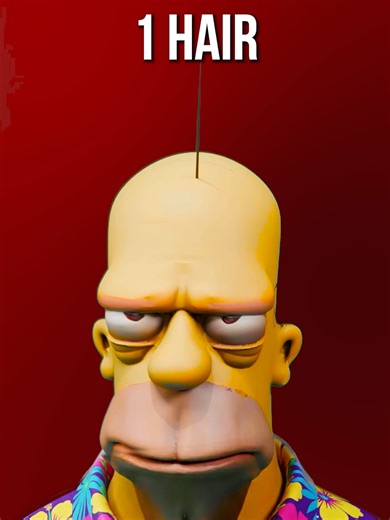 Satisfying Hair Simulation of a Simpson Character