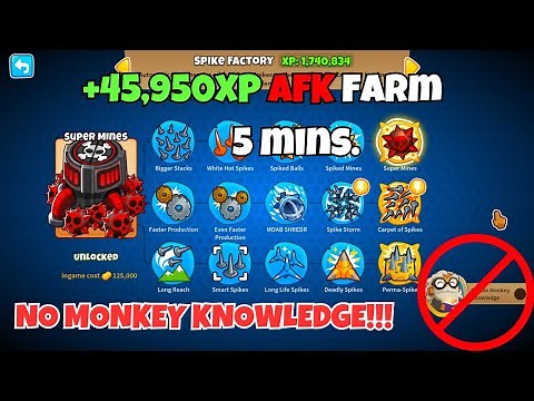 FASTEST Spike Factory XP for MAX UPGRADES! - BTD 6