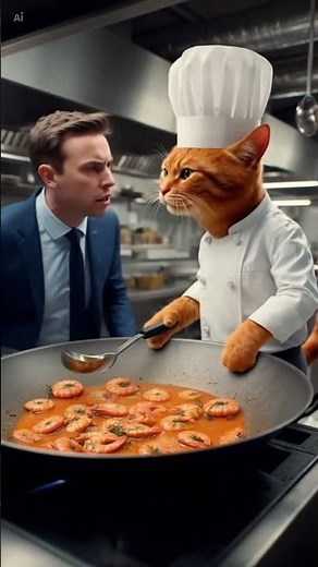 Angry chef cat 🐈 #cat #funnycats #cute