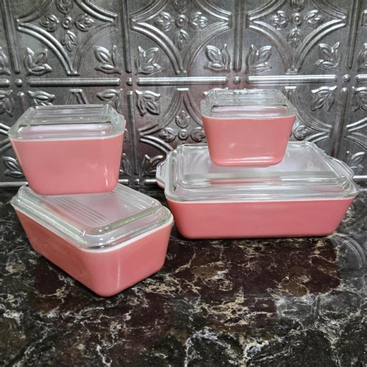 Rare Vintage Pyrex Set of 4 Pink Baking/refrigerator Dishes With Lids - Etsy