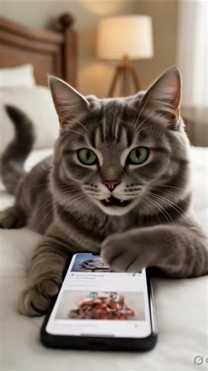 Cat Using Phone Like a Human 😂#funny Cat Using Phone Like a Human 😂🐱📱 | Funny Animation