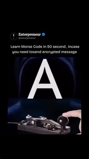 Entrepreneur Mistake on Instagram: "Morse code is a communication system that uses sequences of dots (•) and dashes (—) to represent letters, numbers, and symbols. Invented by Samuel Morse and Alfred Vail in the 1830s, it revolutionized long-distance communication through the telegraph. Each character in Morse code is transmitted as a series of short and long signals, which can be sent using sound, light, or electrical pulses. It was crucial during wars, maritime navigation, and early radio comm