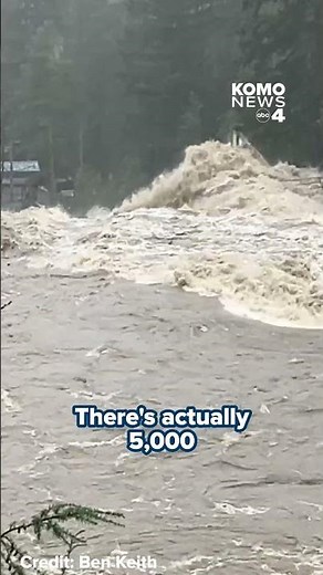 Skykomish River rages near Index, WA during severe flooding