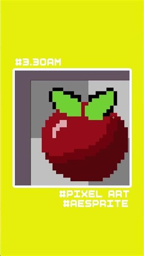 Drawing a pixel apple | Pixel Art Timelapse #pixelart #timelapse #aseprite